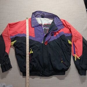 Vintage HO Skis snow and ski jacket, Medium, Black & Purple, Great condition